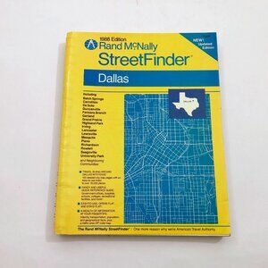 1988 Edition Rand McNally StreetFinder Dallas Texas
